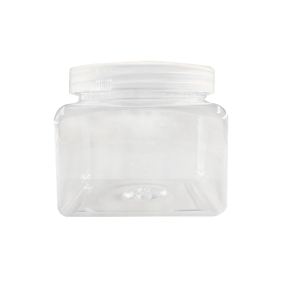 500ml 16oz PET plastic square Jar with screw cap