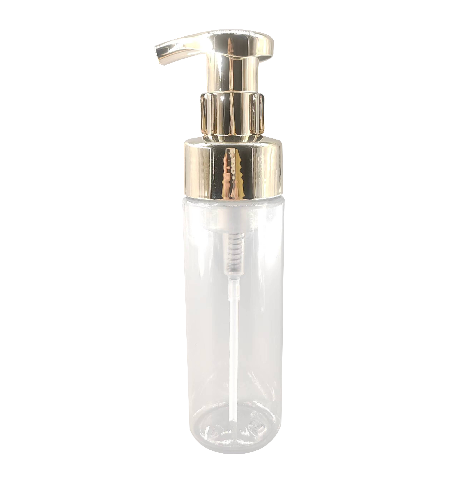 5 oz 150 ml Plastic Foamer Bottle with 43/410 Gold UV electroplate foam pump Cap