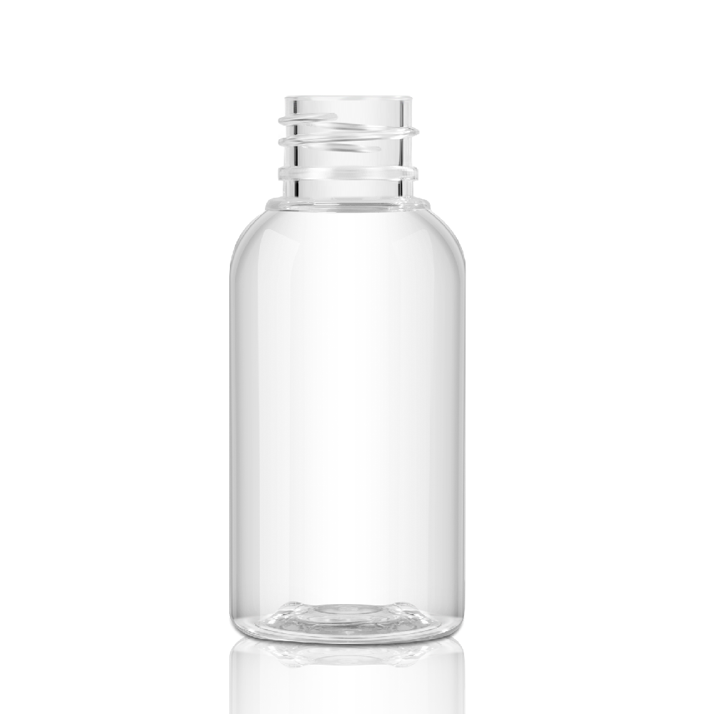 75ml PET Bostion round bottle for shampoo and plastic cosmetic packaging