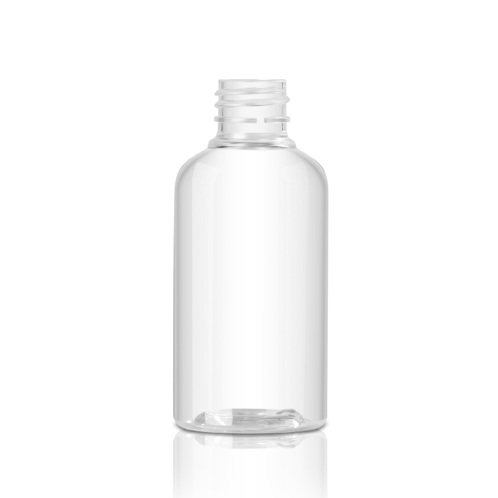 80ml PET Bostion round bottle for shampoo and plastic cosmetic packaging
