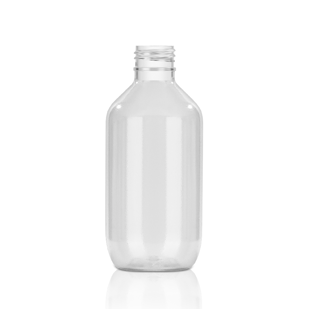 200ml PET Bostion round bottle for shampoo and plastic cosmetic packaging
