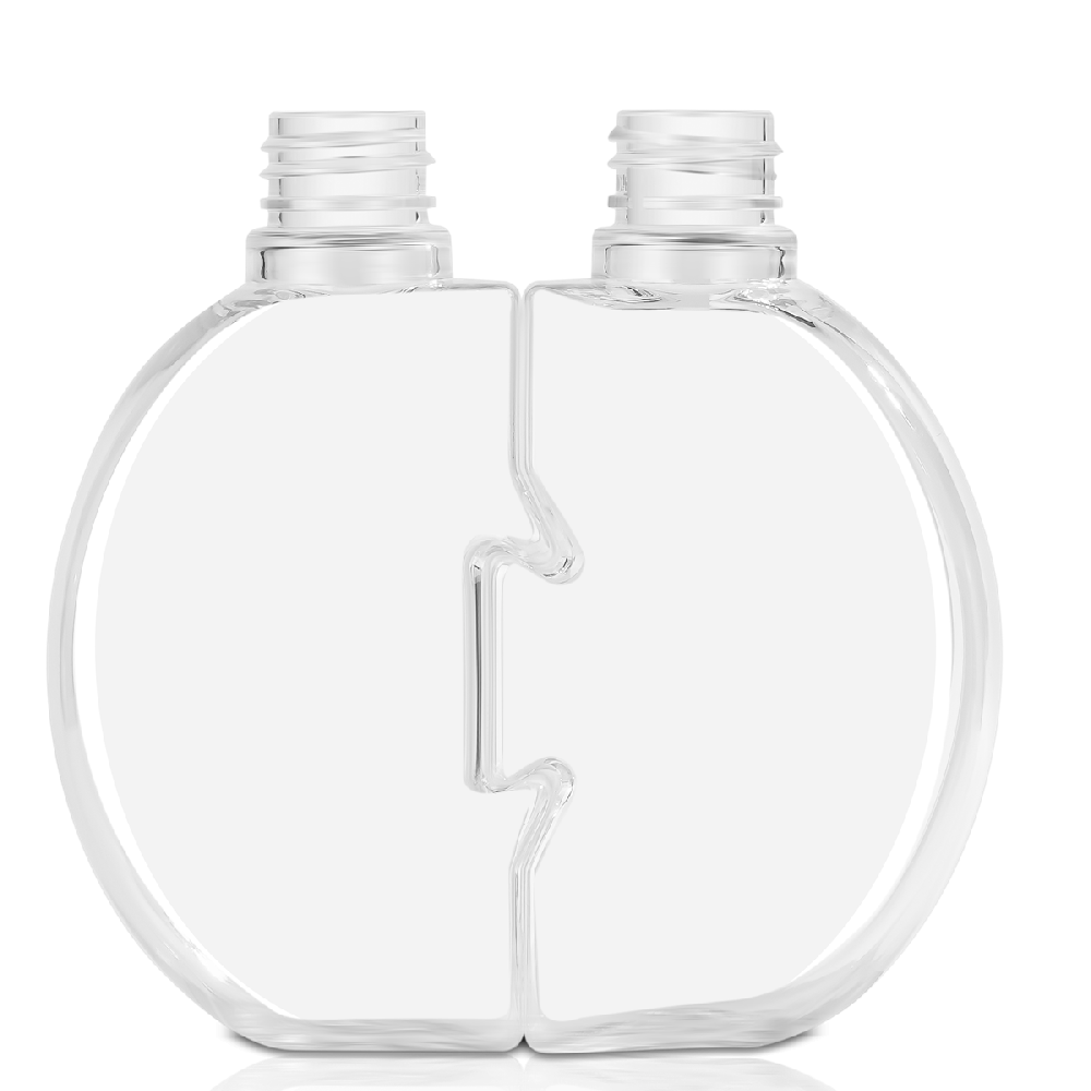 6oz 180ml transparent PET plastic shampoo bottle twins bottle