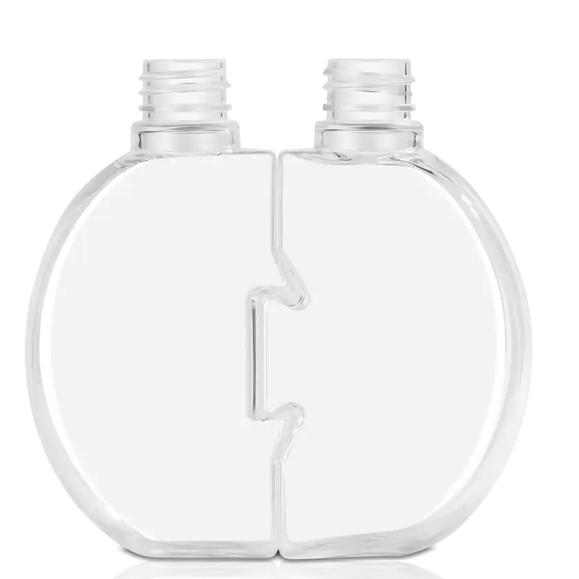 6oz 180ml transparent PET plastic shampoo bottle twins bottle